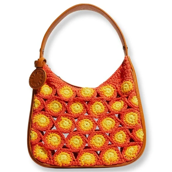 Simon Miller Crochet Snap Shoulder Bag Hibiscus Banana - Picture 2 of 13